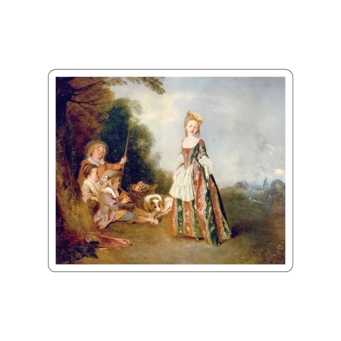 WATTEAU, Jean-Antoine - 34 (Artwork) STICKER Vinyl Die-Cut Decal White Die-Cut 5 Inch - The Sticker Space