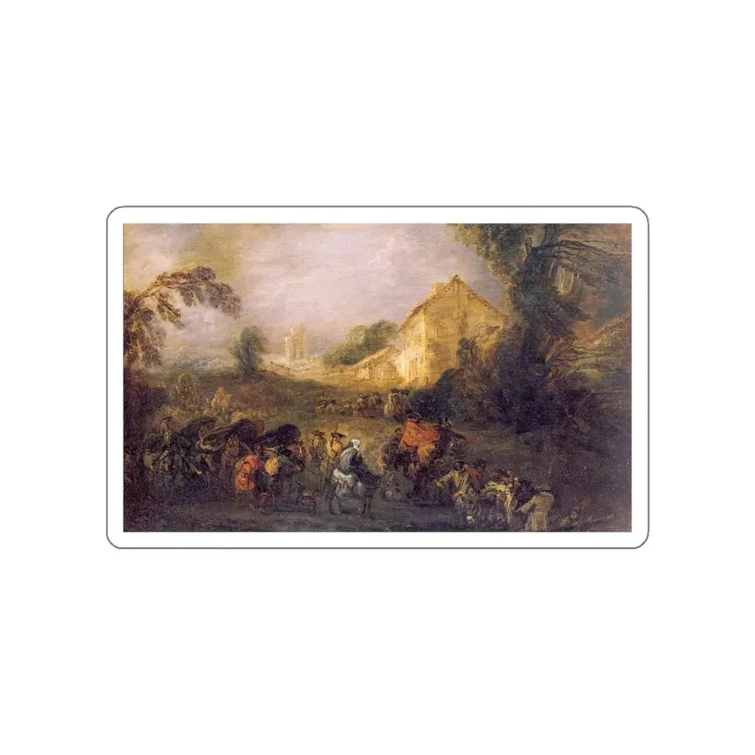 WATTEAU, Jean-Antoine - 6 (Artwork) STICKER Vinyl Die-Cut Decal White Die-Cut 4 Inch - The Sticker Space