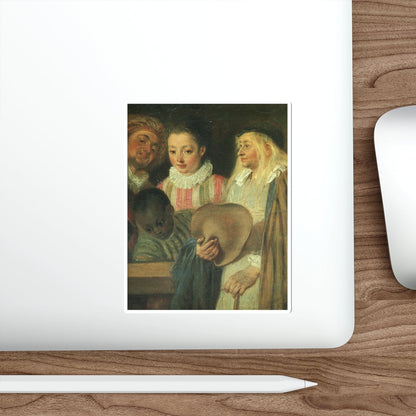 WATTEAU, Jean-Antoine - Actors from a French Theatre detail (Artwork) STICKER Vinyl Die-Cut Decal-The Sticker Space