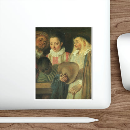 WATTEAU, Jean-Antoine - Actors from a French Theatre detail (Artwork) STICKER Vinyl Die-Cut Decal-The Sticker Space