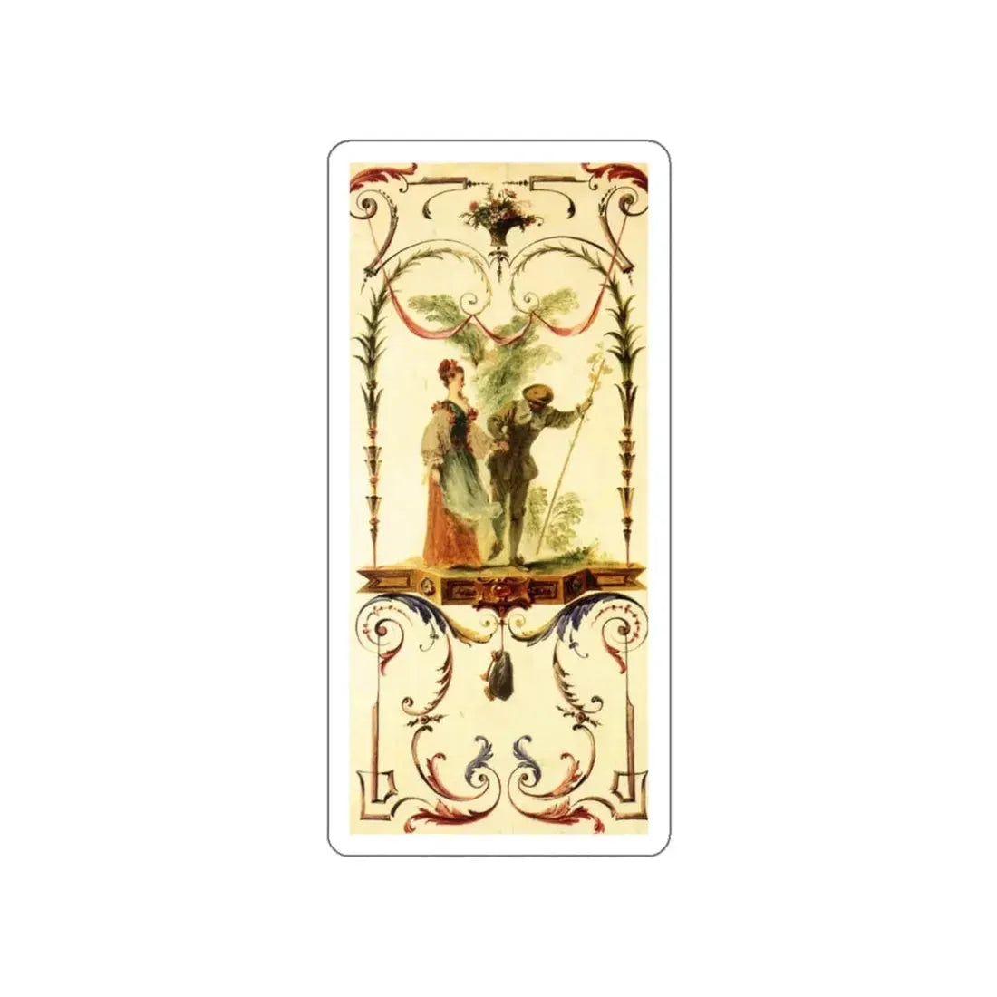 WATTEAU, Jean-Antoine - Cajoler (Artwork) STICKER Vinyl Die-Cut Decal White Die-Cut 3 Inch - The Sticker Space