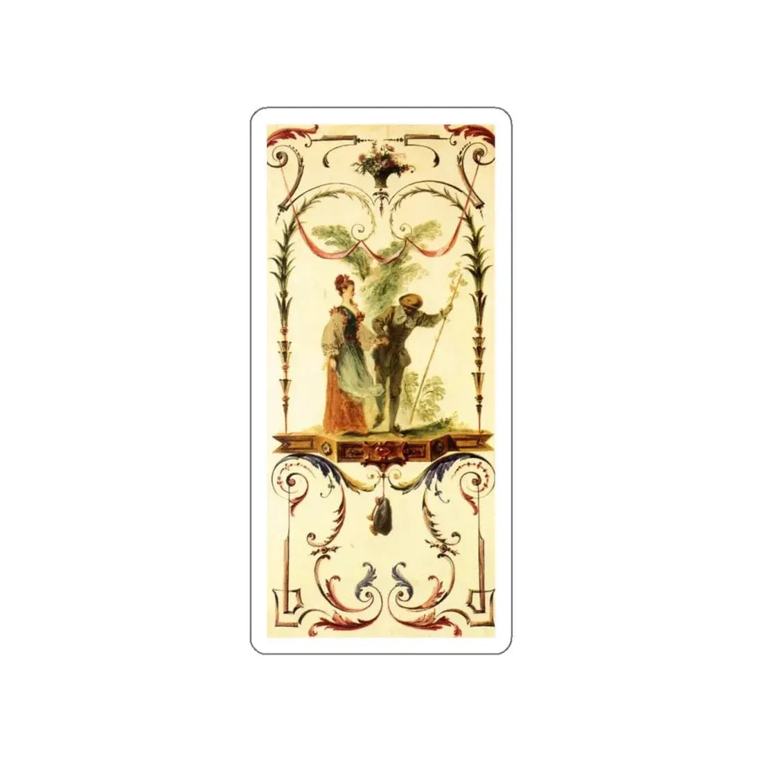 WATTEAU, Jean-Antoine - Cajoler (Artwork) STICKER Vinyl Die-Cut Decal White Die-Cut 6 Inch - The Sticker Space