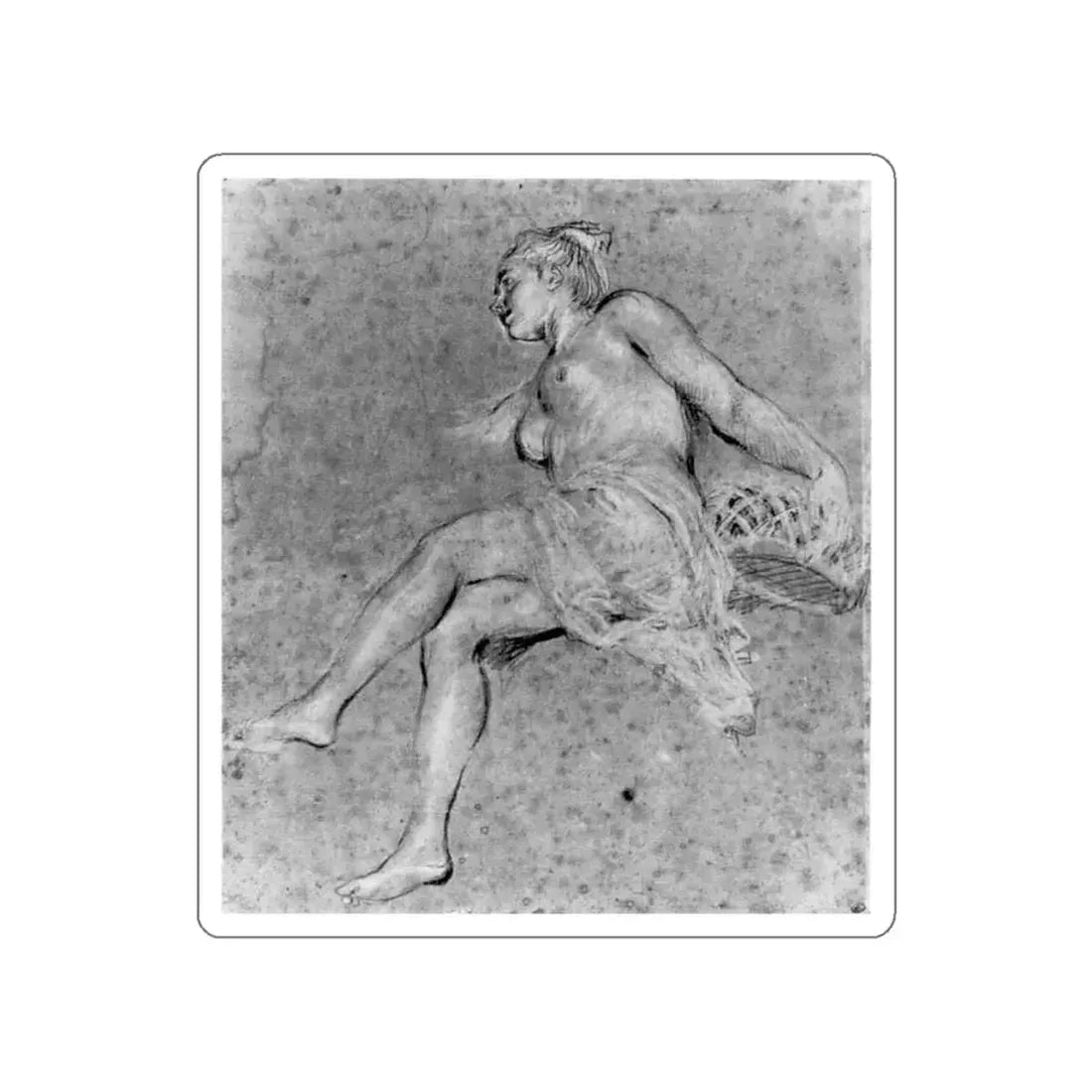WATTEAU, Jean-Antoine - flora (Artwork) STICKER Vinyl Die-Cut Decal White Die-Cut 5 Inch - The Sticker Space