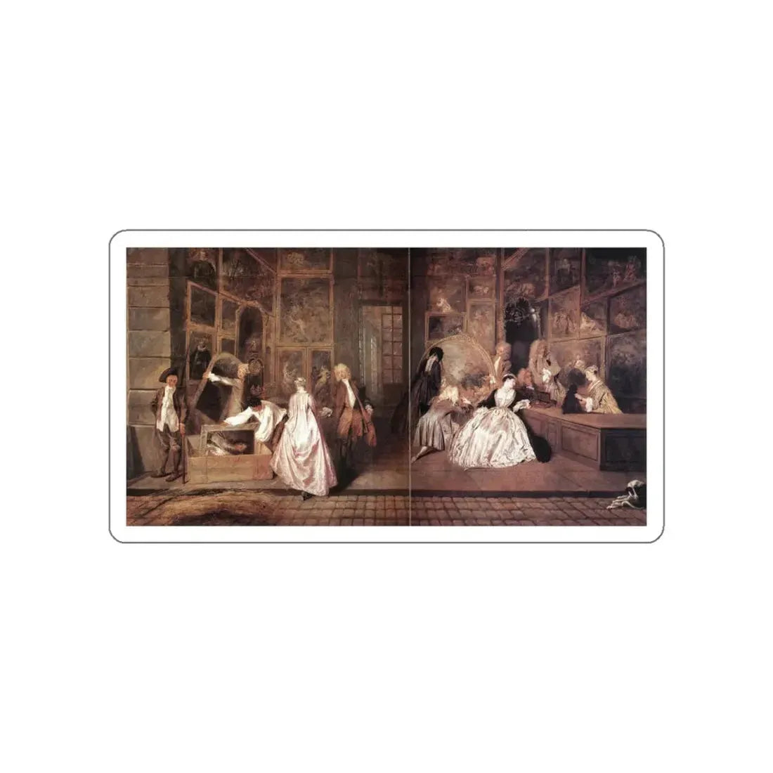 WATTEAU, Jean-Antoine -  Gersaint's shoping (Artwork) STICKER Vinyl Die-Cut Decal White Die-Cut 6 Inch - The Sticker Space