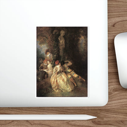 WATTEAU, Jean-Antoine - Harlequin and Columbine (Artwork) STICKER Vinyl Die-Cut Decal-The Sticker Space