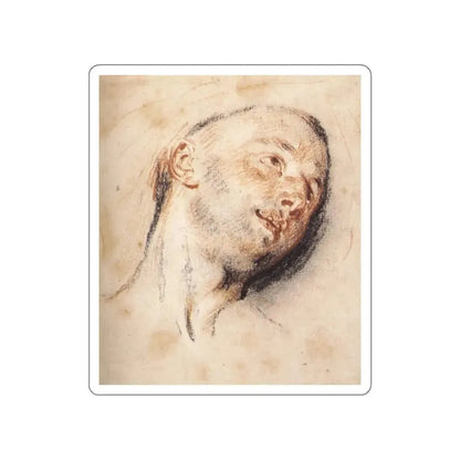 WATTEAU, Jean-Antoine - Head of a Man (Artwork) STICKER Vinyl Die-Cut Decal White Die-Cut 2 Inch - The Sticker Space
