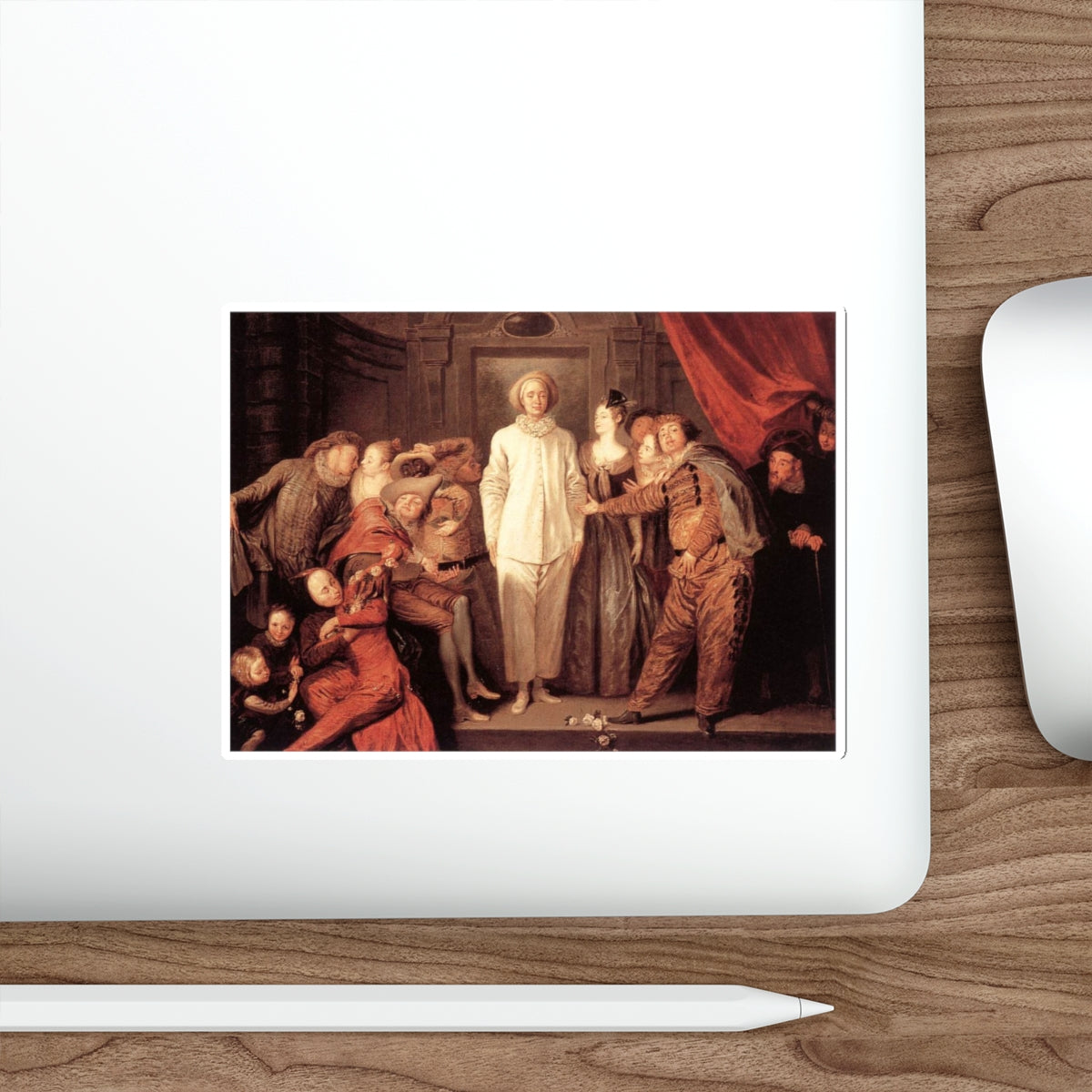 WATTEAU, Jean-Antoine - Italian Comedians (Artwork) STICKER Vinyl Die-Cut Decal-The Sticker Space