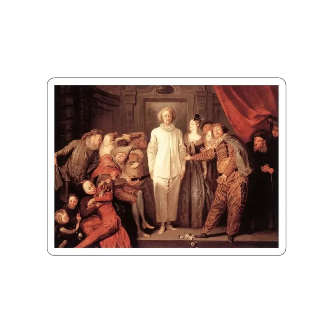 WATTEAU, Jean-Antoine - Italian Comedians (Artwork) STICKER Vinyl Die-Cut Decal - The Sticker Space