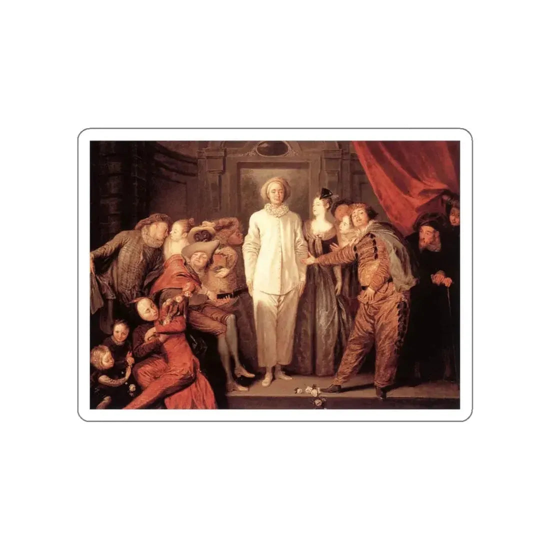 WATTEAU, Jean-Antoine - Italian Comedians (Artwork) STICKER Vinyl Die-Cut Decal - The Sticker Space