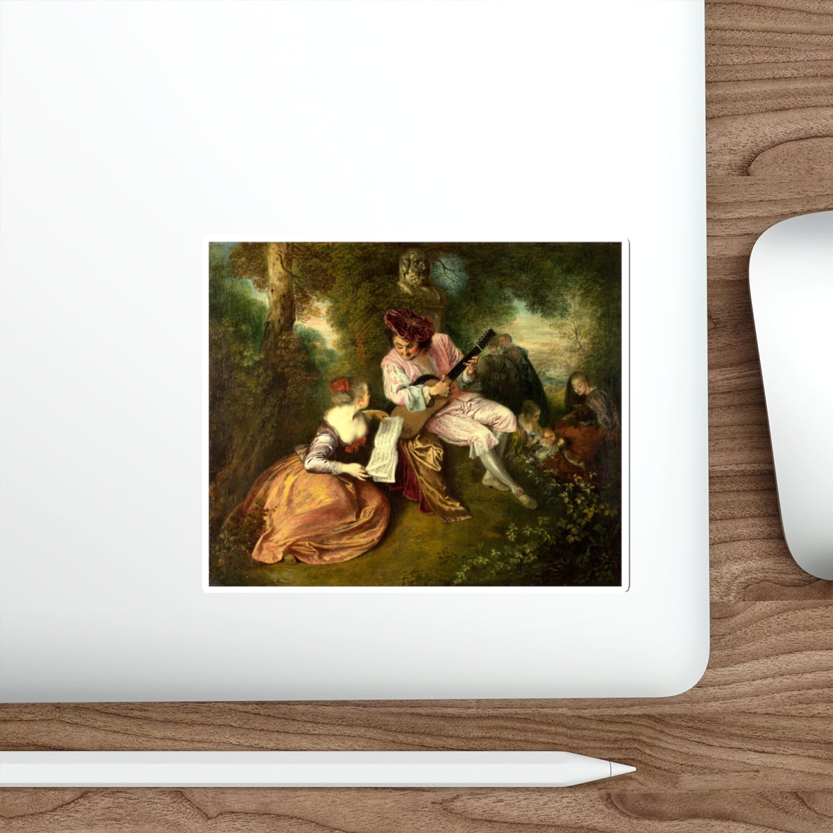 WATTEAU, Jean-Antoine - 'La gamme d'amour' (The Love Song) (Artwork) STICKER Vinyl Die-Cut Decal-The Sticker Space