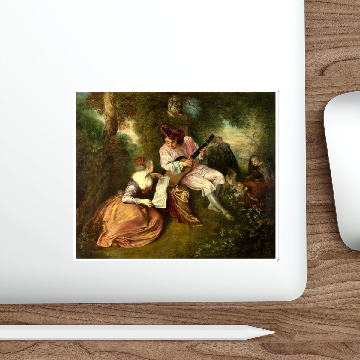 WATTEAU, Jean-Antoine - 'La gamme d'amour' (The Love Song) (Artwork) STICKER Vinyl Die-Cut Decal-The Sticker Space