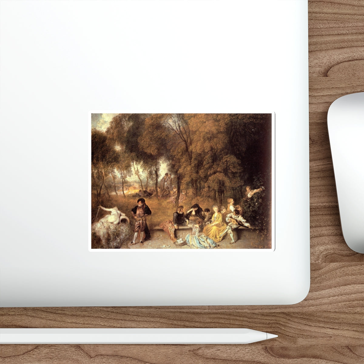 WATTEAU, Jean-Antoine - Merry Company in the Open Air (Artwork) STICKER Vinyl Die-Cut Decal-The Sticker Space