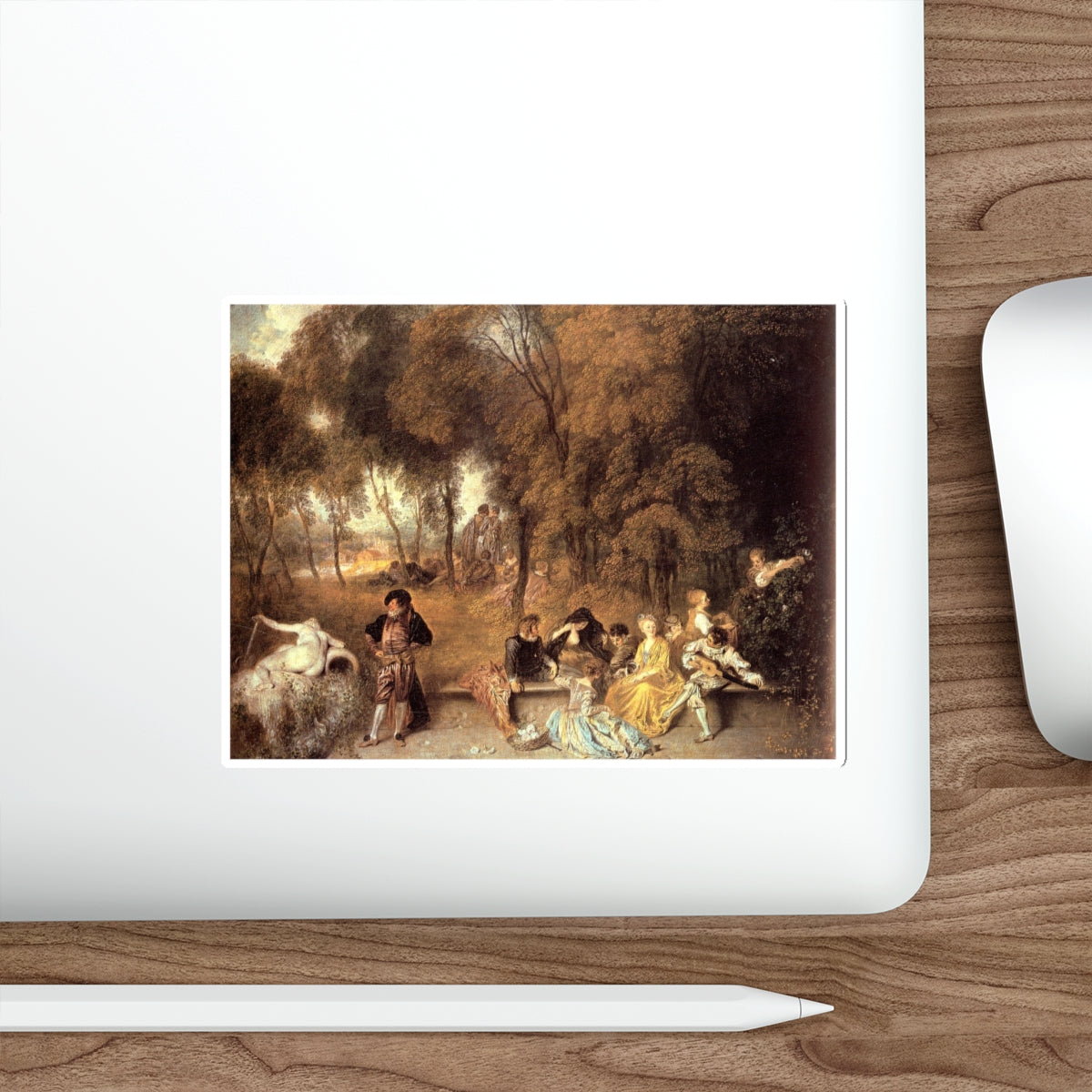 WATTEAU, Jean-Antoine - Merry Company in the Open Air (Artwork) STICKER Vinyl Die-Cut Decal-The Sticker Space