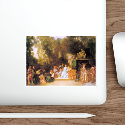 WATTEAU, Jean-Antoine - Party in the Open Air (Artwork) STICKER Vinyl Die-Cut Decal-The Sticker Space