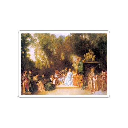 WATTEAU, Jean-Antoine - Party in the Open Air (Artwork) STICKER Vinyl Die-Cut Decal-White-The Sticker Space