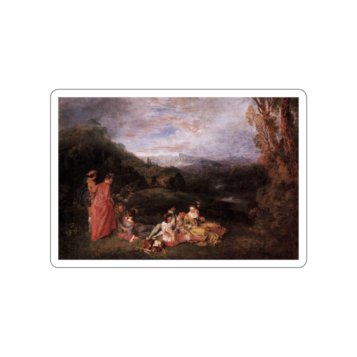 WATTEAU, Jean-Antoine - Peaceful Love (Artwork) STICKER Vinyl Die-Cut Decal-White-The Sticker Space