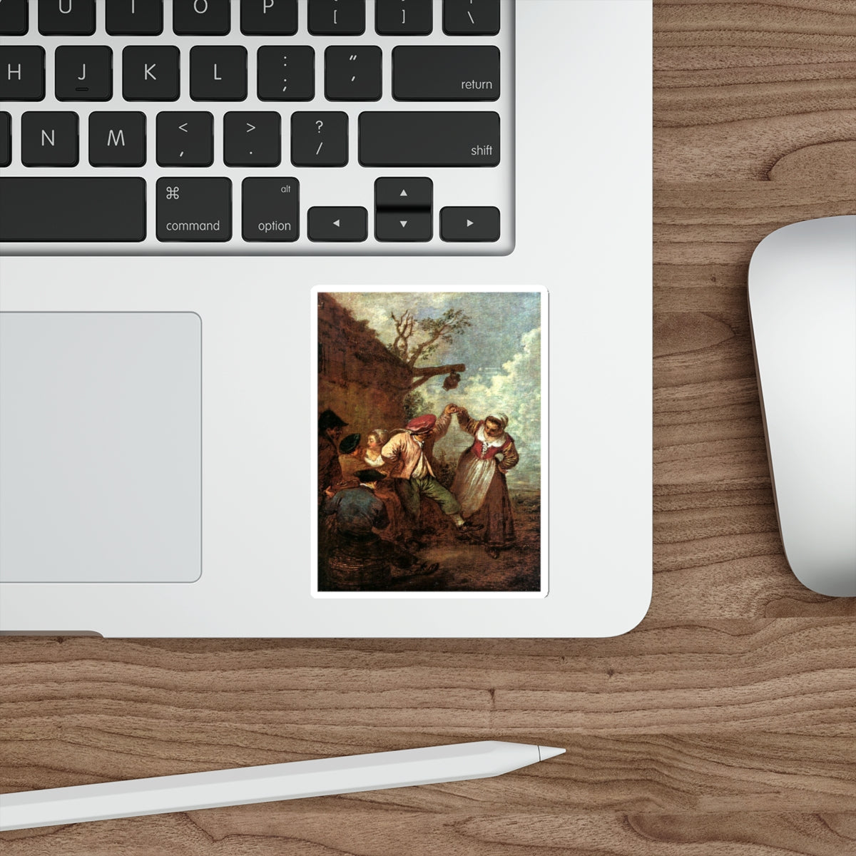 WATTEAU, Jean-Antoine - Peasant Dance (Artwork) STICKER Vinyl Die-Cut Decal-The Sticker Space