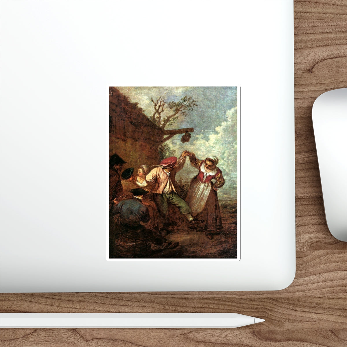 WATTEAU, Jean-Antoine - Peasant Dance (Artwork) STICKER Vinyl Die-Cut Decal-The Sticker Space