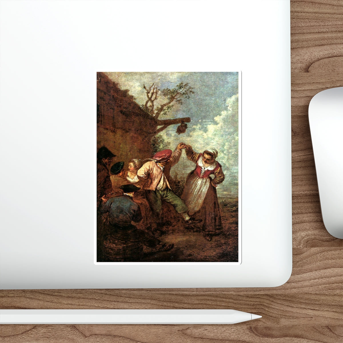 WATTEAU, Jean-Antoine - Peasant Dance (Artwork) STICKER Vinyl Die-Cut Decal-The Sticker Space