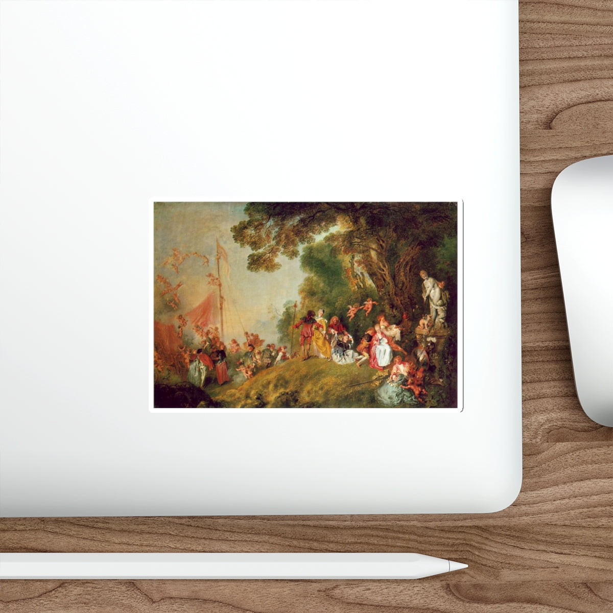 WATTEAU, Jean-Antoine - Pilgrimage to Cythera (Artwork) STICKER Vinyl Die-Cut Decal-The Sticker Space