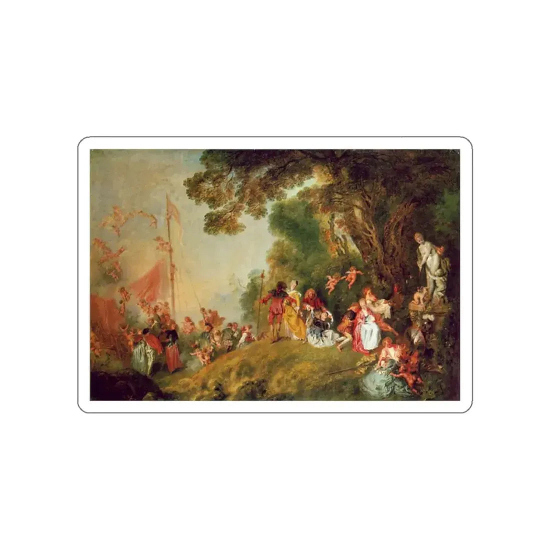 WATTEAU, Jean-Antoine - Pilgrimage to Cythera (Artwork) STICKER Vinyl Die-Cut Decal White Die-Cut 2 Inch - The Sticker Space