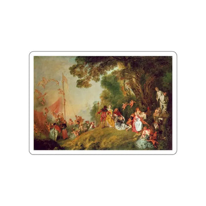 WATTEAU, Jean-Antoine - Pilgrimage to Cythera (Artwork) STICKER Vinyl Die-Cut Decal White Die-Cut 4 Inch - The Sticker Space
