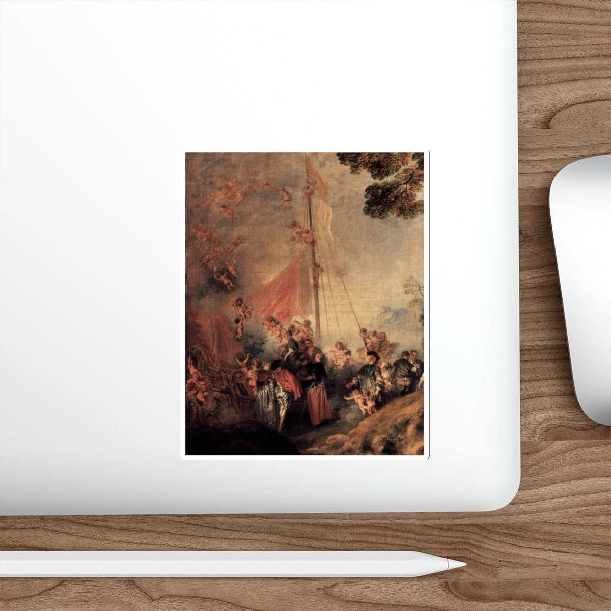 WATTEAU, Jean-Antoine - Pilgrimage to Cythera (detail) (Artwork) STICKER Vinyl Die-Cut Decal-The Sticker Space