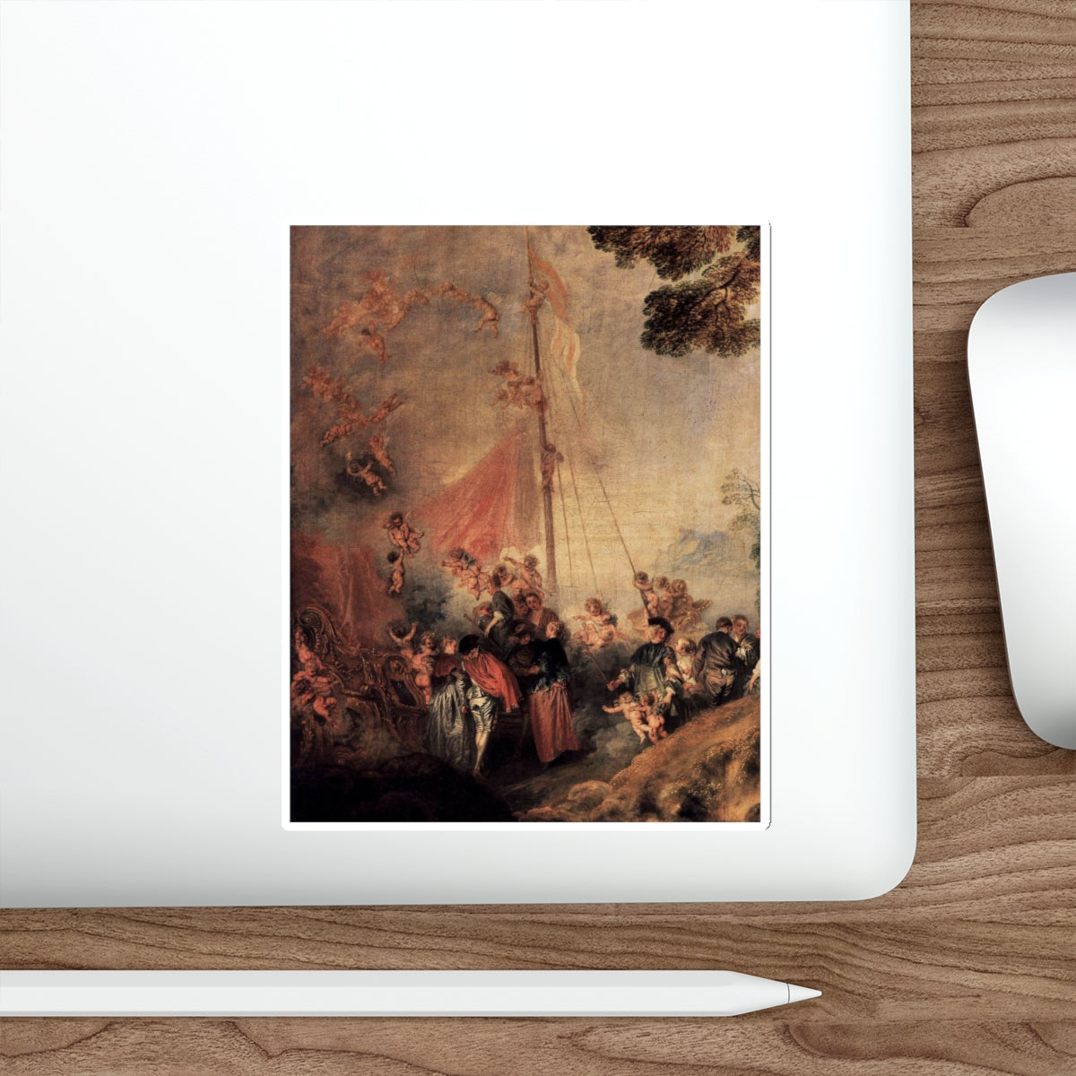 WATTEAU, Jean-Antoine - Pilgrimage to Cythera (detail) (Artwork) STICKER Vinyl Die-Cut Decal-The Sticker Space