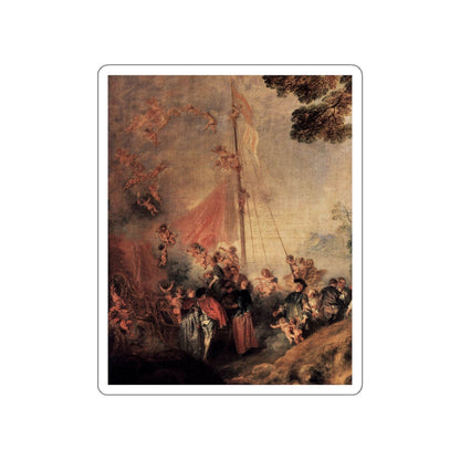 WATTEAU, Jean-Antoine - Pilgrimage to Cythera (detail) (Artwork) STICKER Vinyl Die-Cut Decal-White-The Sticker Space