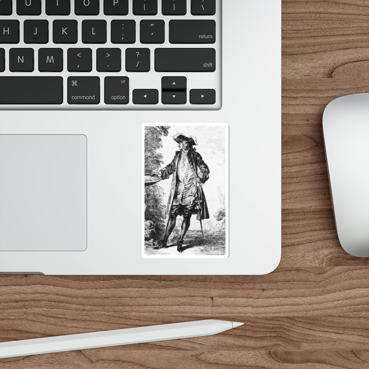 WATTEAU, Jean-Antoine - Standing Man (Artwork) STICKER Vinyl Die-Cut Decal-The Sticker Space