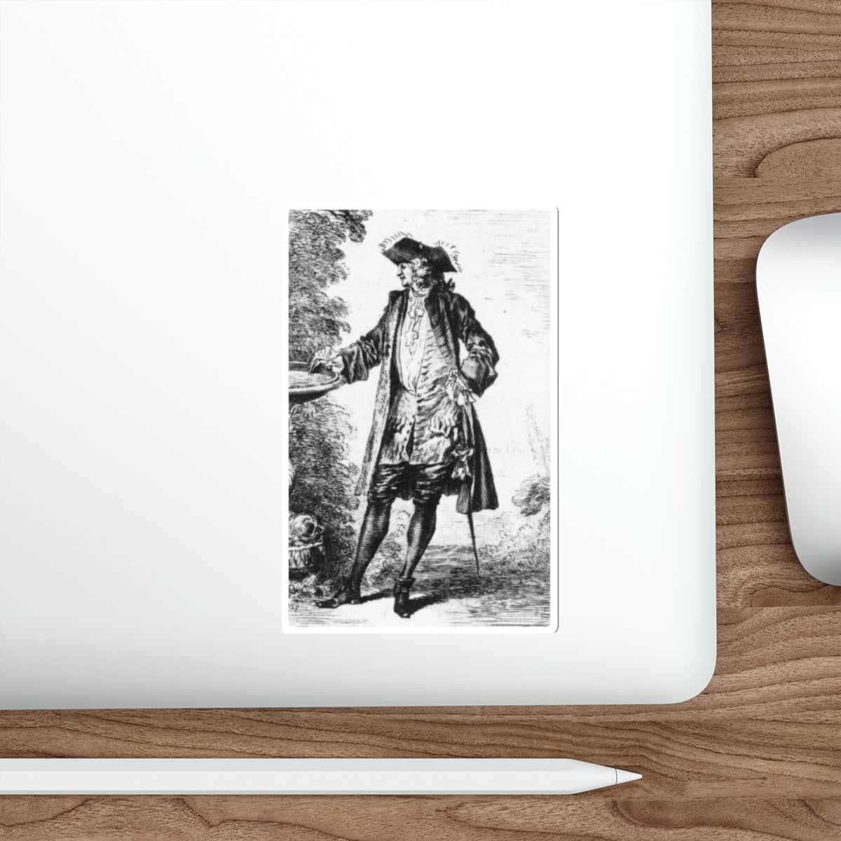 WATTEAU, Jean-Antoine - Standing Man (Artwork) STICKER Vinyl Die-Cut Decal-The Sticker Space