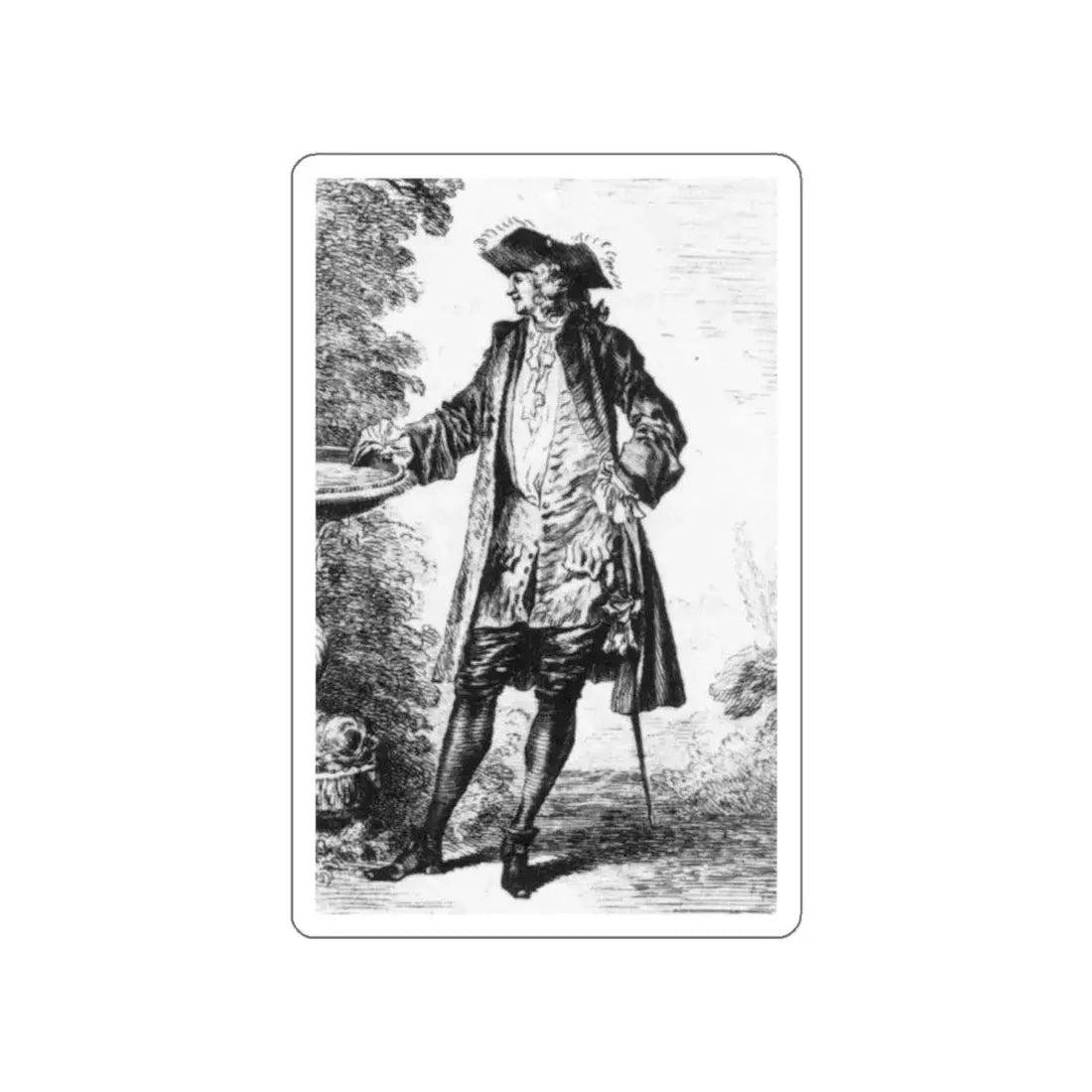 WATTEAU, Jean-Antoine - Standing Man (Artwork) STICKER Vinyl Die-Cut Decal White Die-Cut 4 Inch - The Sticker Space