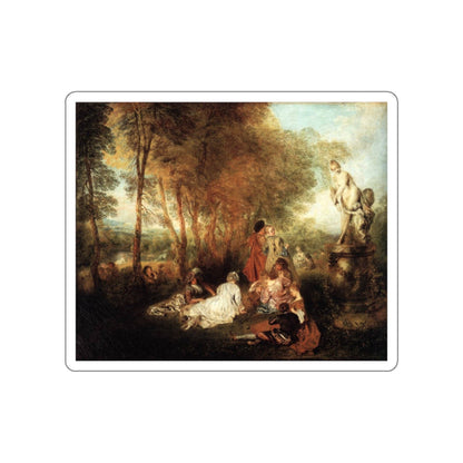 WATTEAU, Jean-Antoine - The Festival of Love (Artwork) STICKER Vinyl Die-Cut Decal-White-The Sticker Space