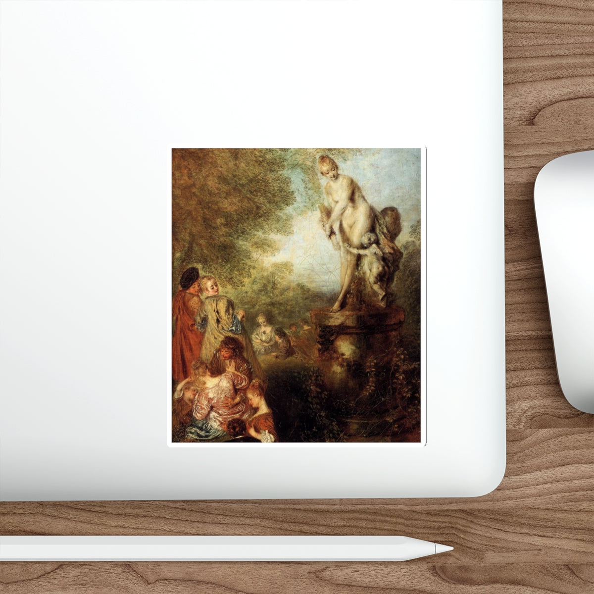 WATTEAU, Jean-Antoine - The Festival of Love (detail) (Artwork) STICKER Vinyl Die-Cut Decal-The Sticker Space