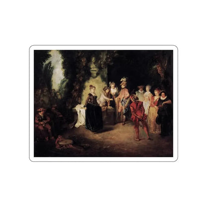 WATTEAU, Jean-Antoine - The French Comedy (Artwork) STICKER Vinyl Die-Cut Decal White Die-Cut 3 Inch - The Sticker Space