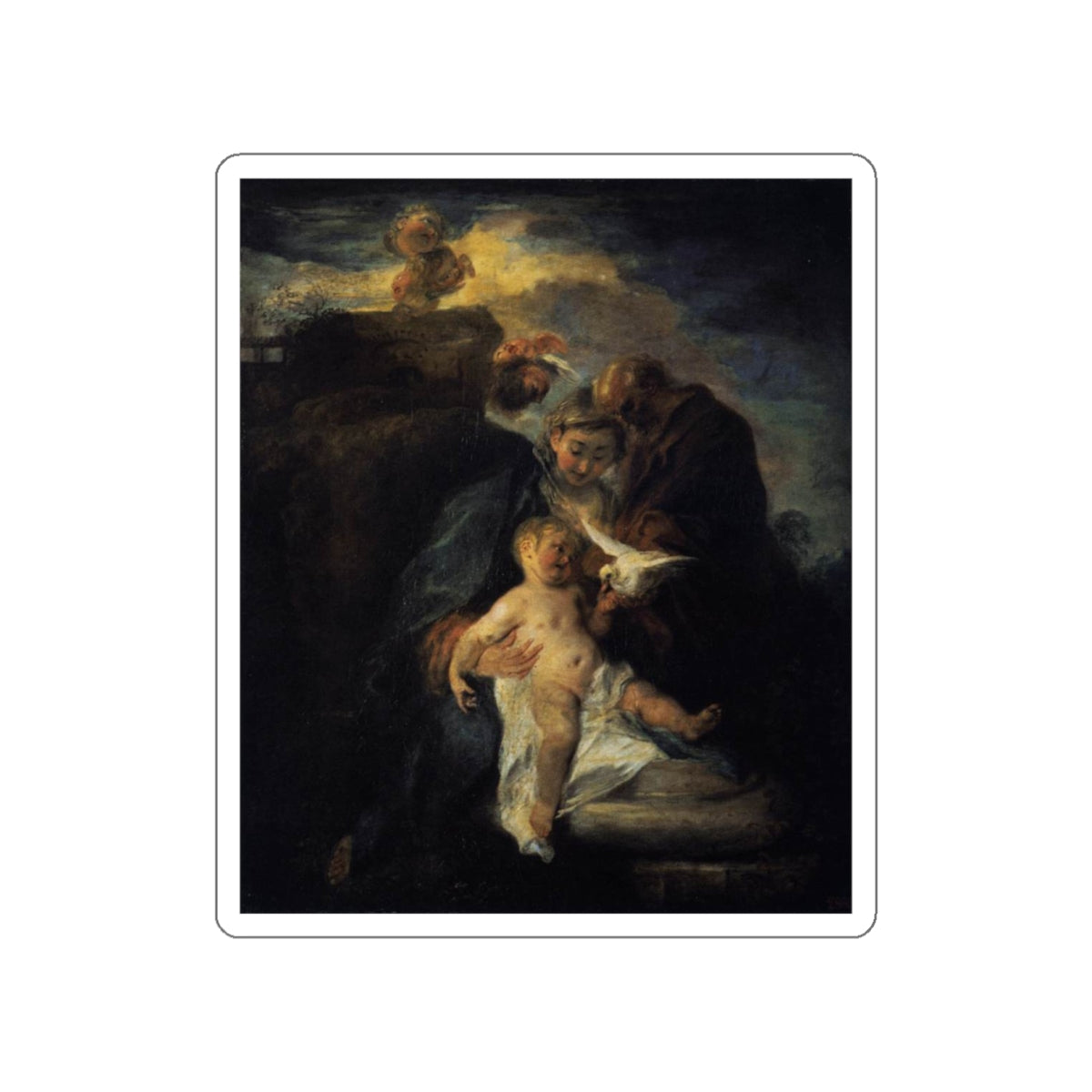 WATTEAU, Jean-Antoine - The Holy Family (Artwork) STICKER Vinyl Die-Cut Decal-White-The Sticker Space