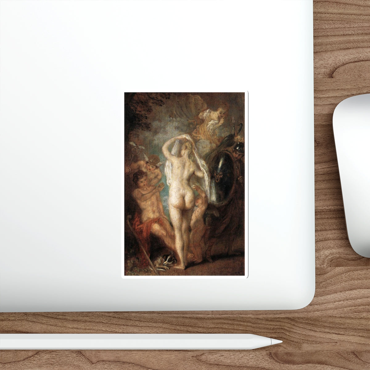 WATTEAU, Jean-Antoine - The Judgement of Paris (Artwork) STICKER Vinyl Die-Cut Decal-The Sticker Space