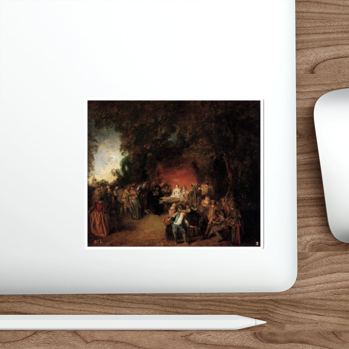 WATTEAU, Jean-Antoine - The Marriage Contract (Artwork) STICKER Vinyl Die-Cut Decal-The Sticker Space