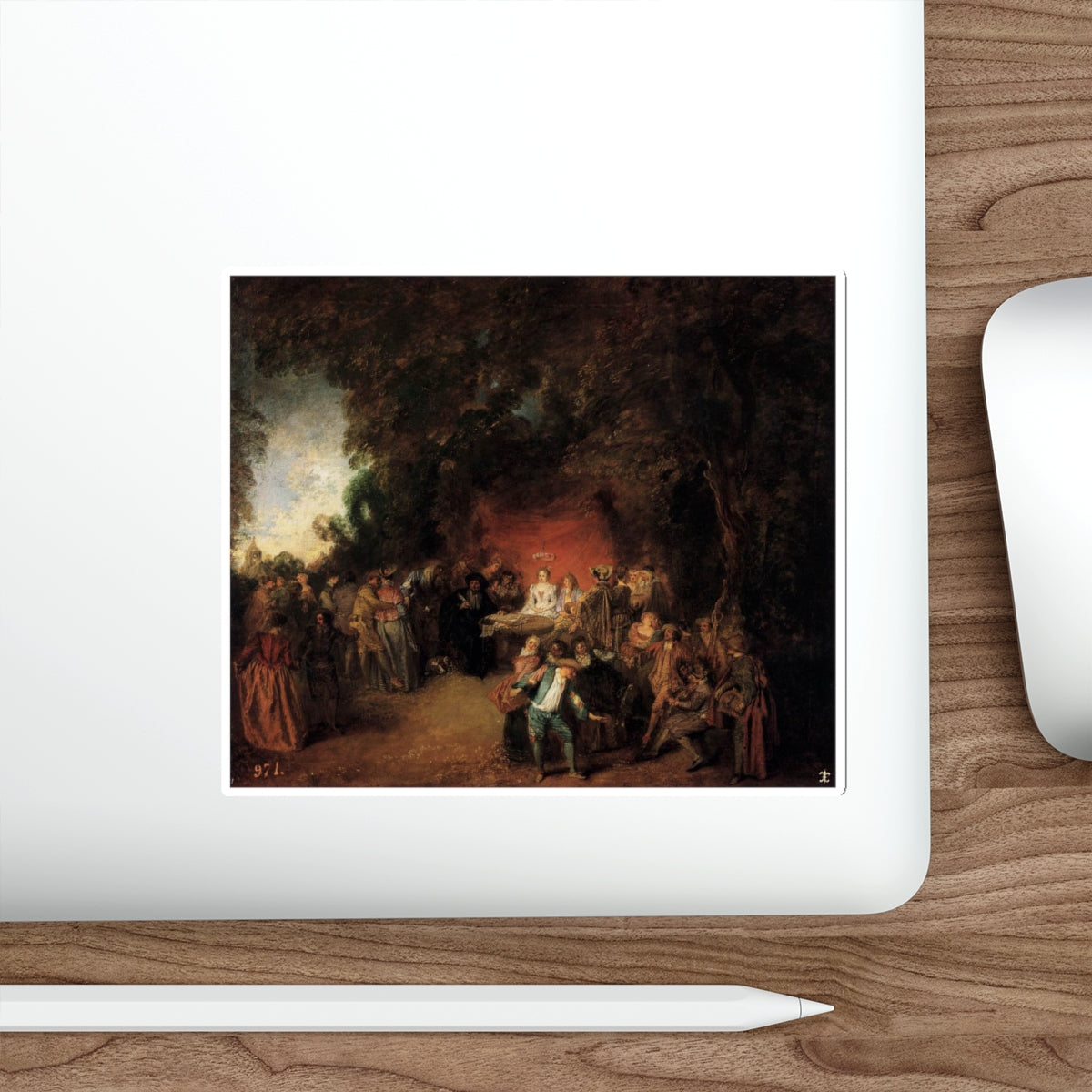 WATTEAU, Jean-Antoine - The Marriage Contract (Artwork) STICKER Vinyl Die-Cut Decal-The Sticker Space