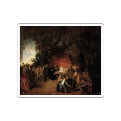 WATTEAU, Jean-Antoine - The Marriage Contract (Artwork) STICKER Vinyl Die-Cut Decal White Die-Cut 5 Inch - The Sticker Space