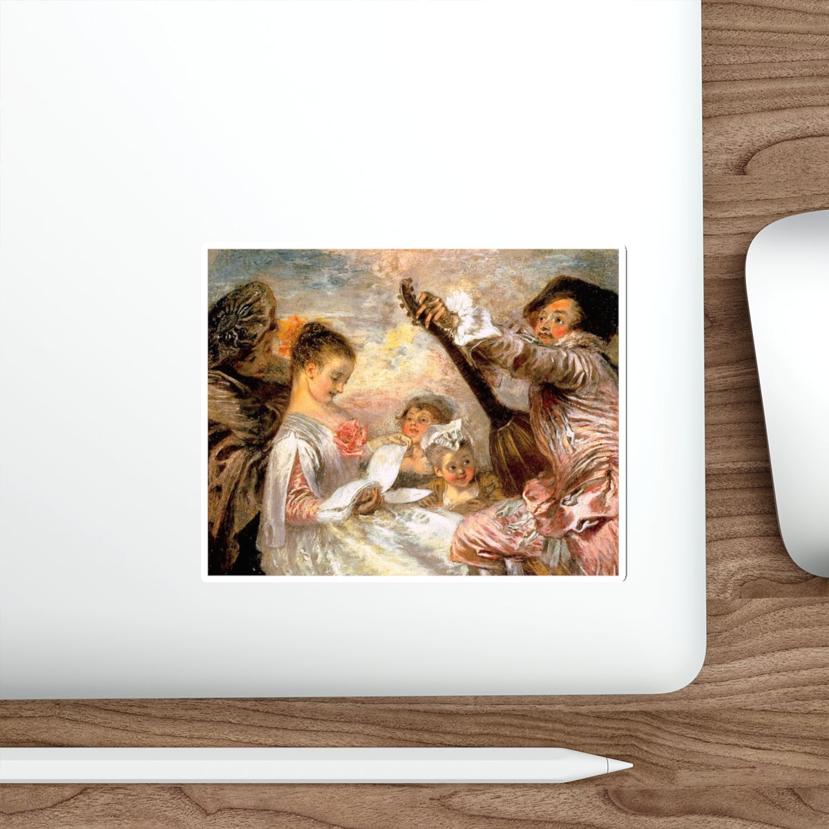 WATTEAU, Jean-Antoine - The Music Lesson (Artwork) STICKER Vinyl Die-Cut Decal-The Sticker Space