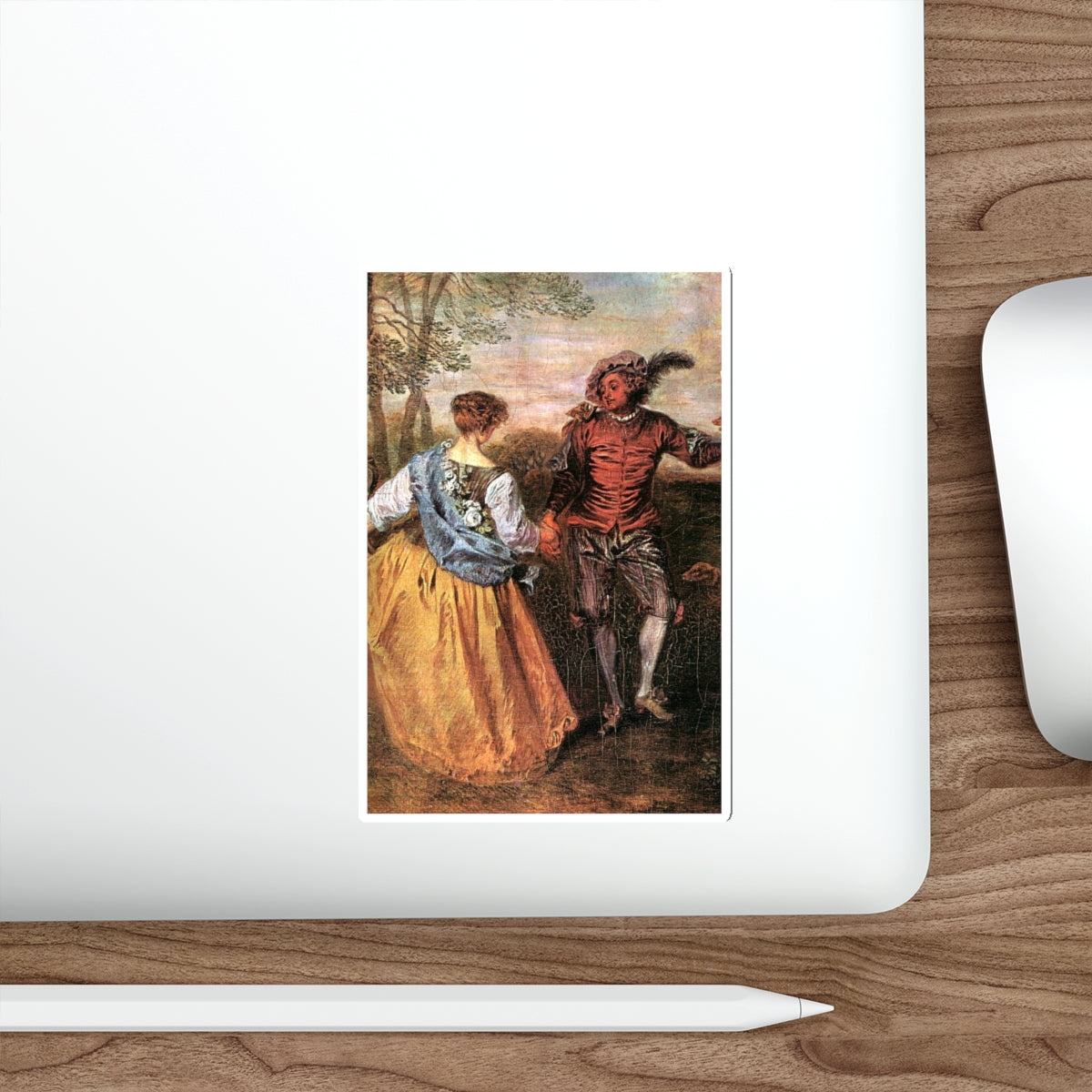 WATTEAU, Jean-Antoine - The Shepherds detail (Artwork) STICKER Vinyl Die-Cut Decal-The Sticker Space