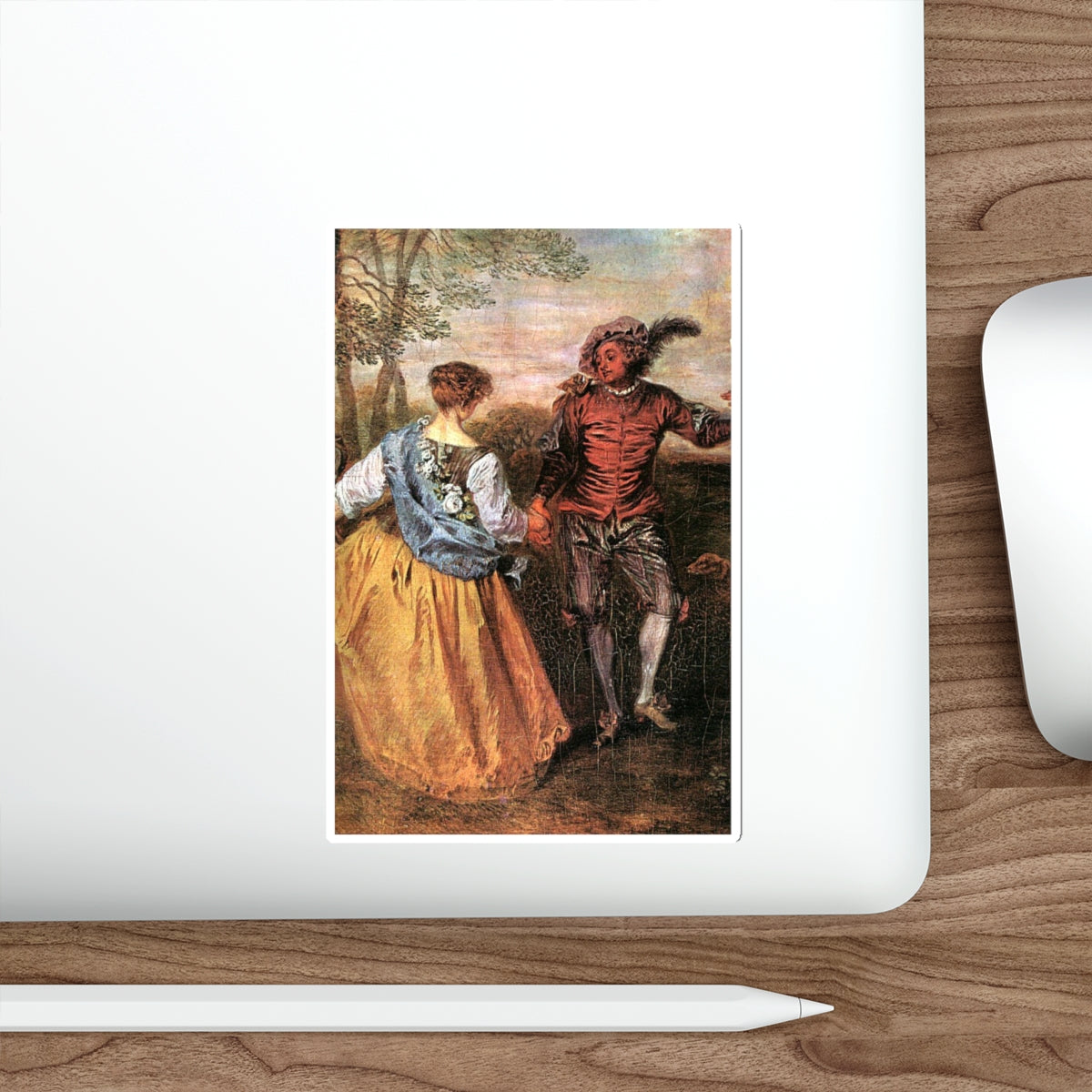 WATTEAU, Jean-Antoine - The Shepherds detail (Artwork) STICKER Vinyl Die-Cut Decal-The Sticker Space