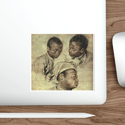 WATTEAU, Jean-Antoine - Three Studies of a Boy (Artwork) STICKER Vinyl Die-Cut Decal-The Sticker Space