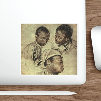 WATTEAU, Jean-Antoine - Three Studies of a Boy (Artwork) STICKER Vinyl Die-Cut Decal-The Sticker Space