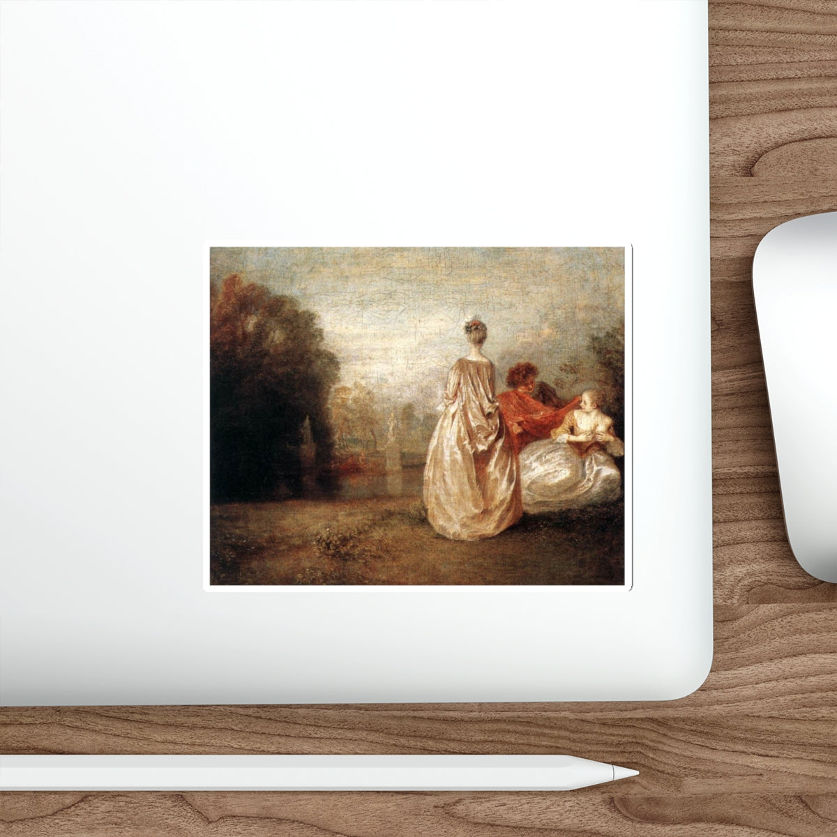 WATTEAU, Jean-Antoine - Two Cousins (Artwork) STICKER Vinyl Die-Cut Decal-The Sticker Space