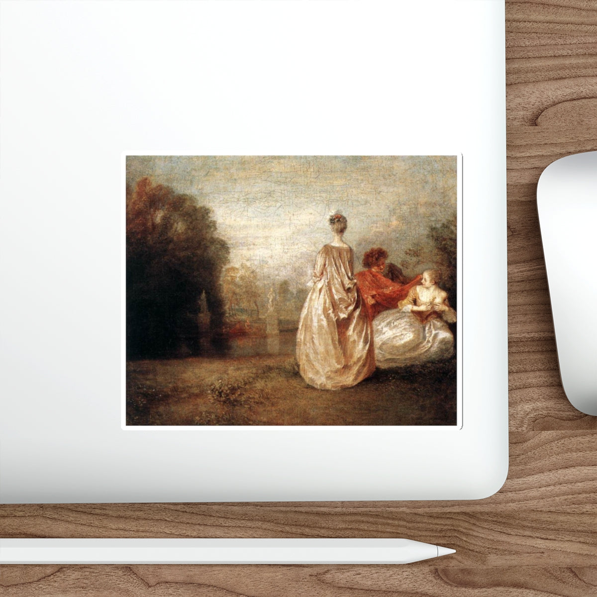 WATTEAU, Jean-Antoine - Two Cousins (Artwork) STICKER Vinyl Die-Cut Decal-The Sticker Space