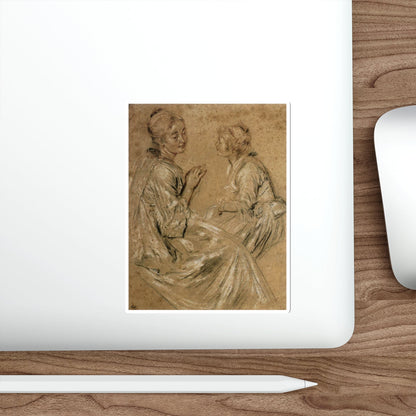 WATTEAU, Jean-Antoine - Two Seated Women (Artwork) STICKER Vinyl Die-Cut Decal-The Sticker Space