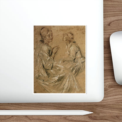 WATTEAU, Jean-Antoine - Two Seated Women (Artwork) STICKER Vinyl Die-Cut Decal-The Sticker Space