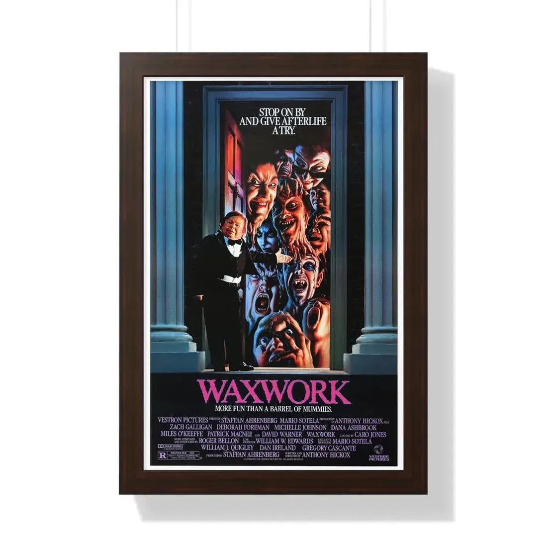 WAXWORK 1988 - Framed Movie Poster 16″ x 24″ Walnut - The Sticker Space